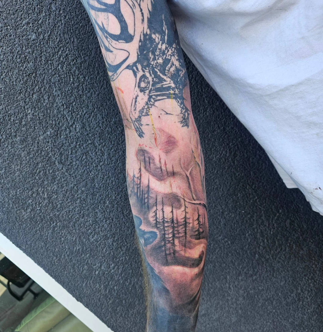 Dark Forest Wendigo Mist Tattoo — Clay Walker