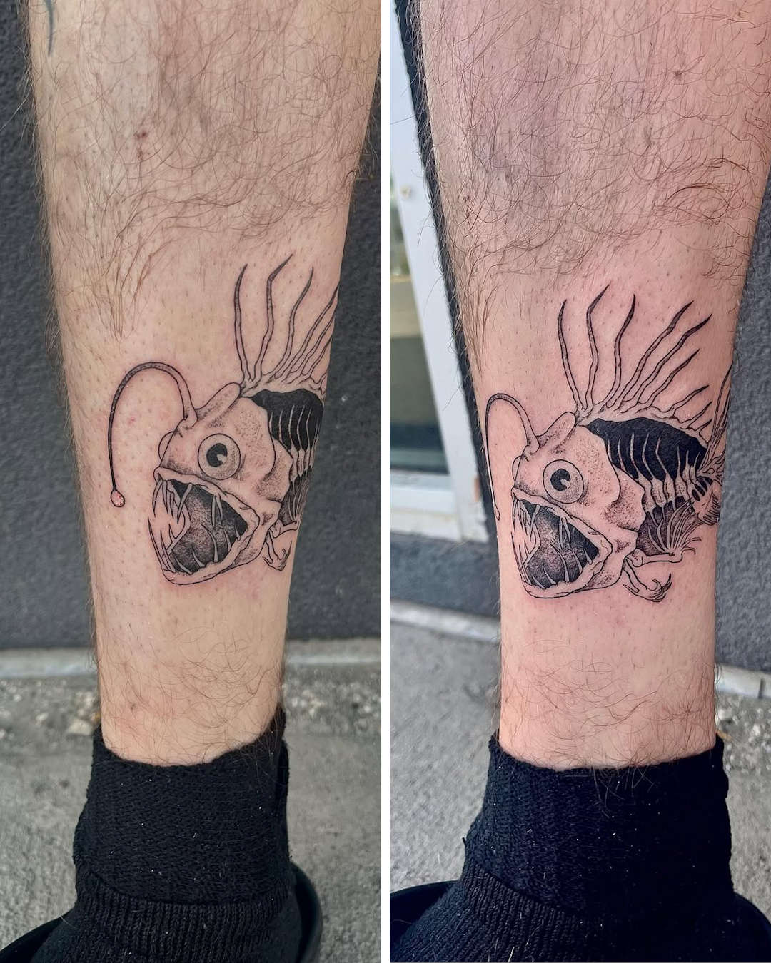 Creepy Angler Fish Tattoo — Jenessa Jones Creepy Angler Fish Tattoo — Jenessa Jones