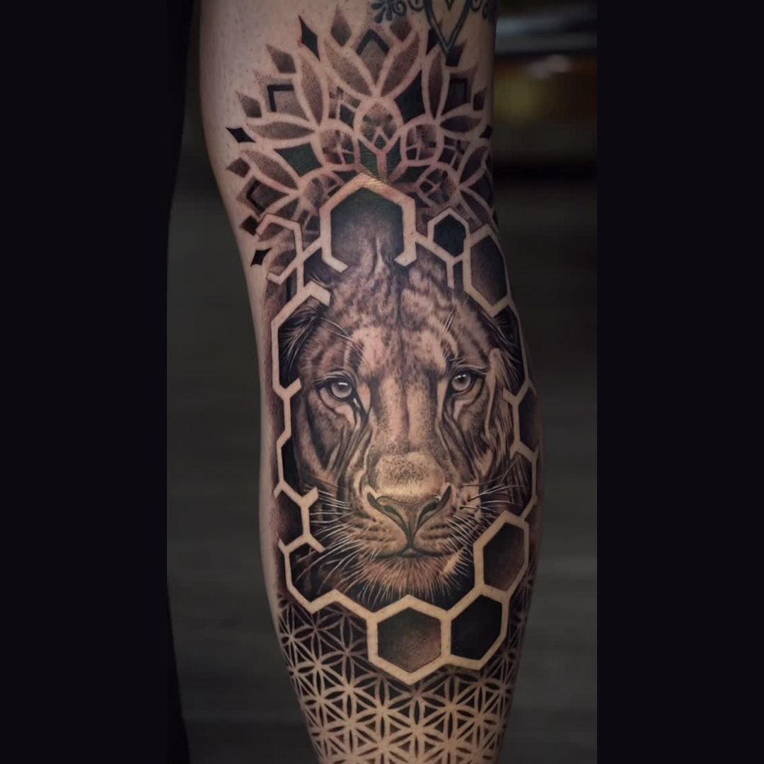 Lion Mandala Geometry Tattoo — Alex Pyankov