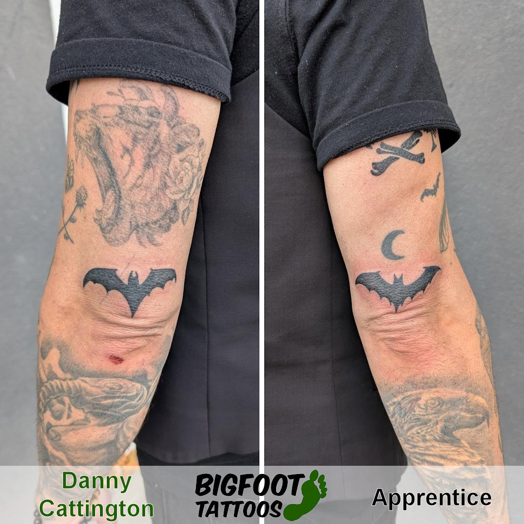 Elbow Bat Tattoos — Danny Cattington Elbow Bat Tattoos — Danny Cattington