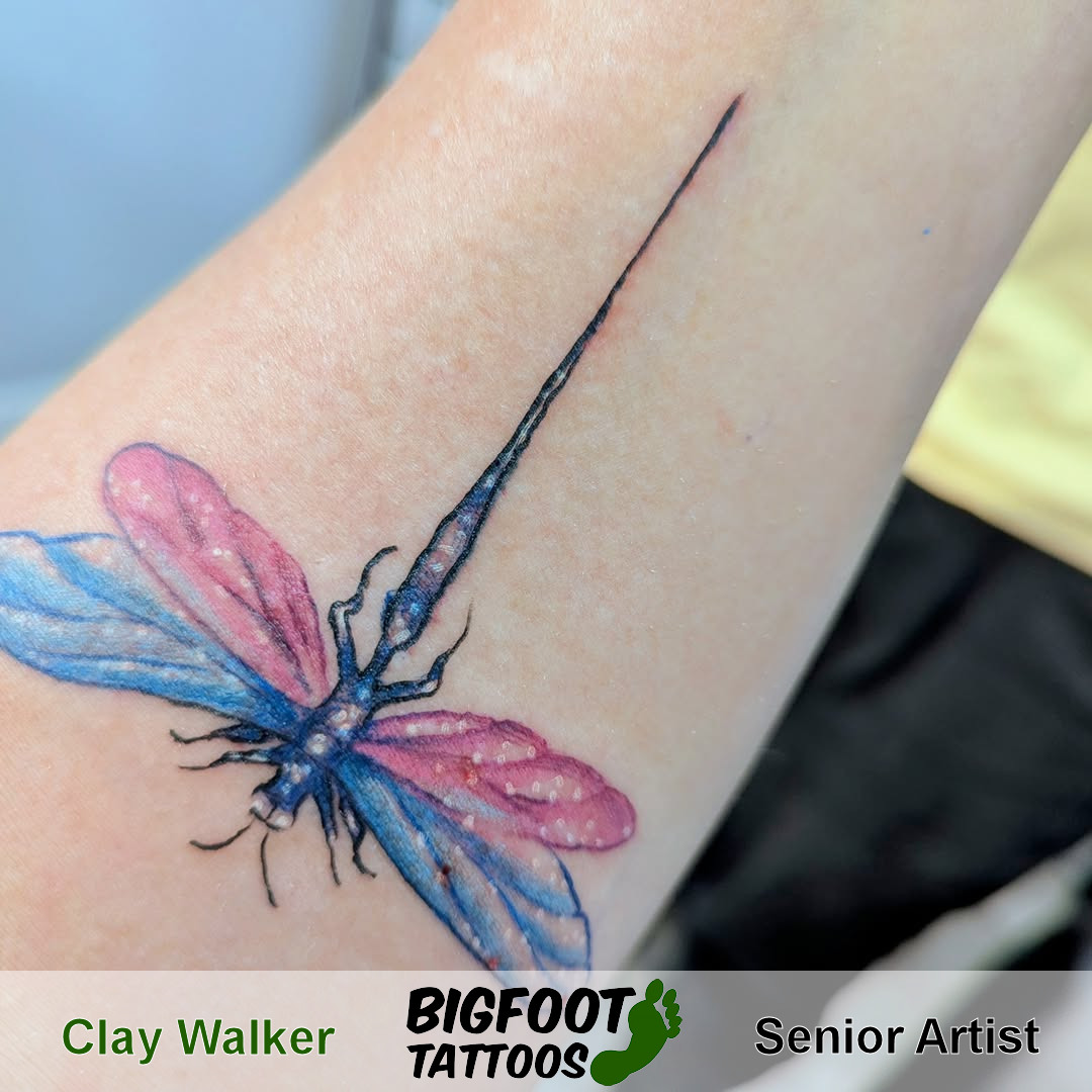 Healed Dragonfly Tattoo — Clay Walker