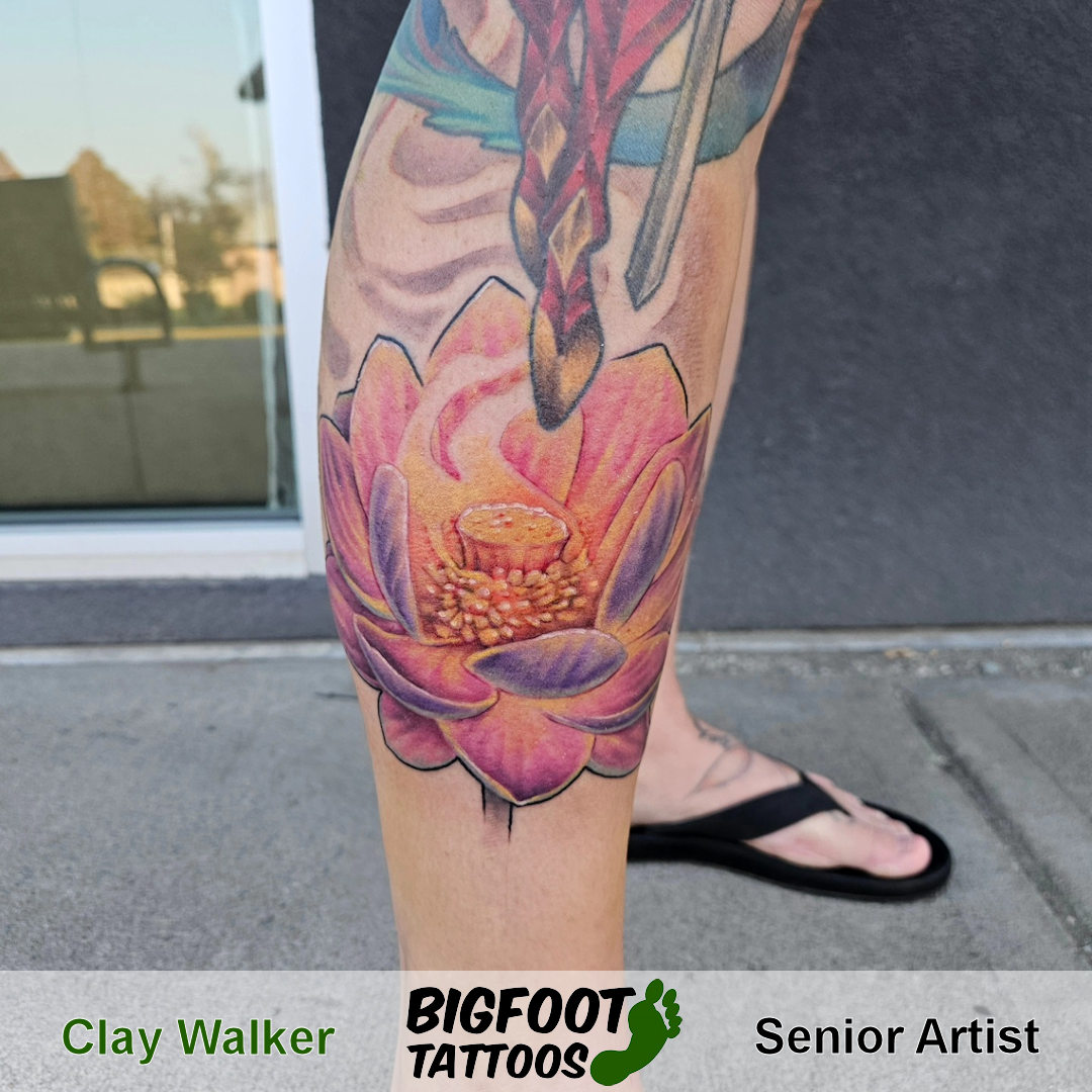 Lotus Add On to an existing Tattoo — Clay Walker