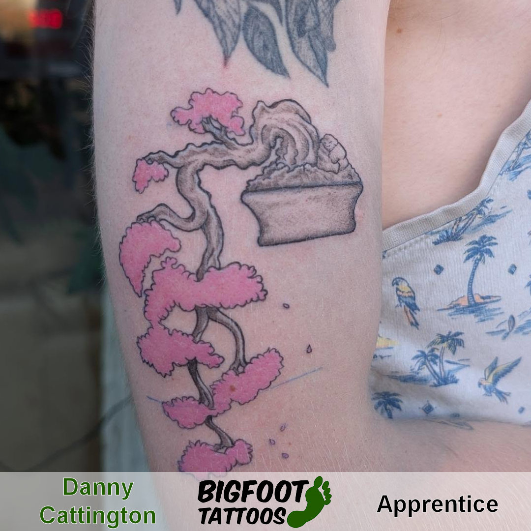 Sakura Bonsai Tattoo — Danny Cattington Sakura Bonsai Tattoo — Danny Cattington